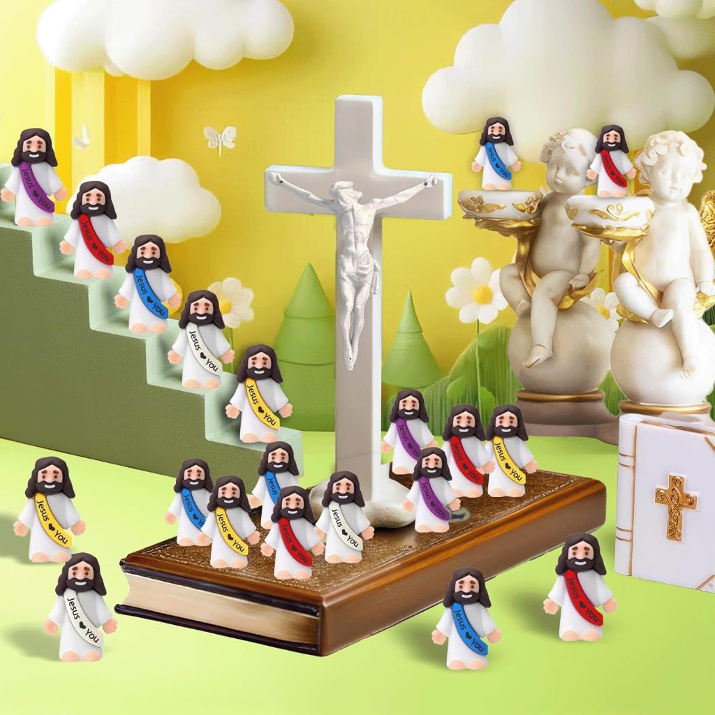 20/30 Peças Figuras De Pequeno Jesus-Mini Estatuetas De Em Massa Te Amo Estátua De Borracha Para Esconder E Procurar Art — imagem 2 de 2