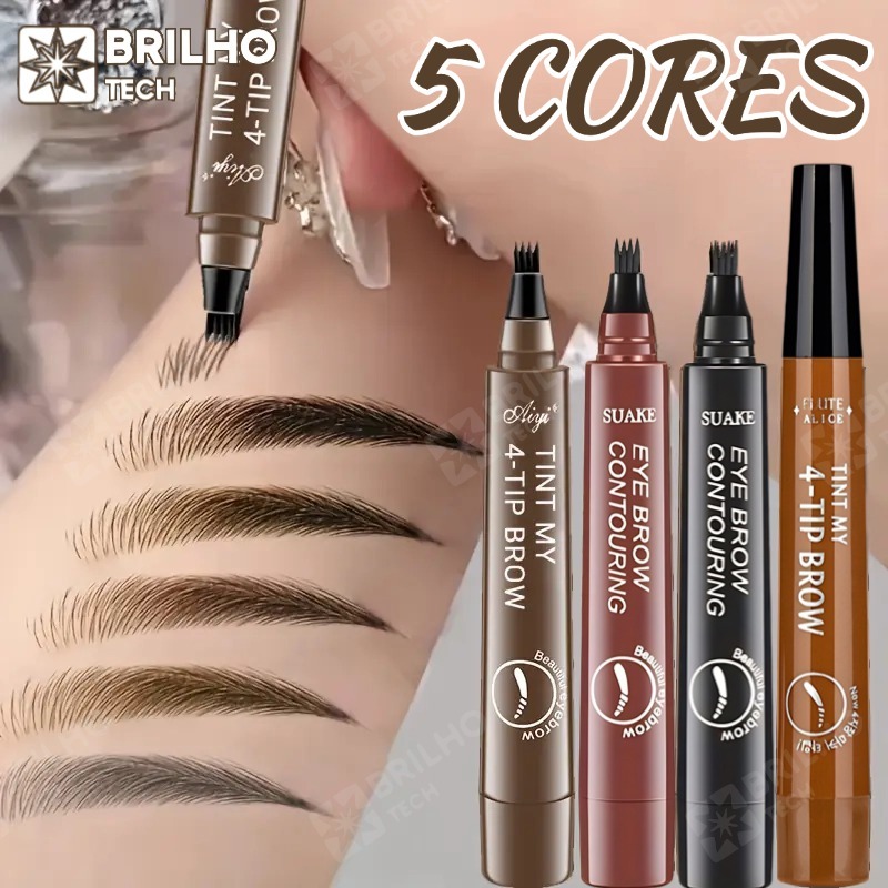 3PC Lápis De Sobrancelha Líquido À Prova D'água De 5 Cores , De Longa Duração , Definição Natural , Maquiagem Barata 4D-