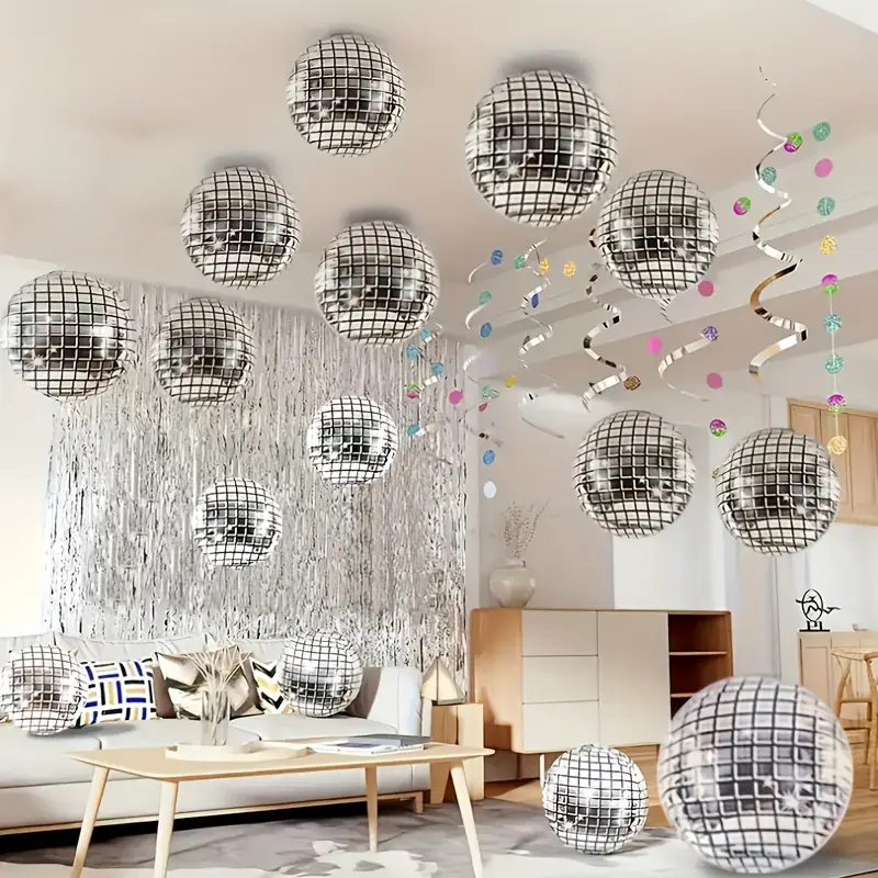 Kit 32 Balões de papel alumínio com efeito disco