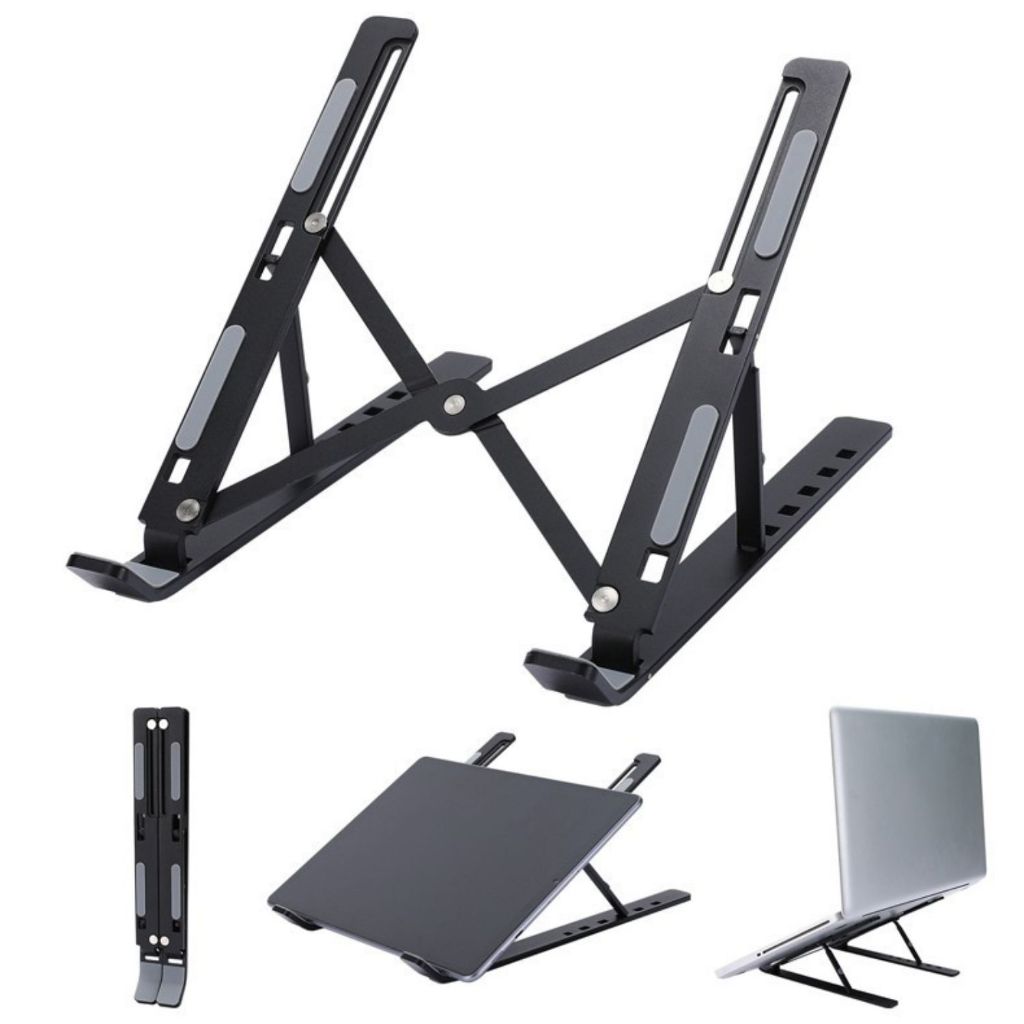 Suporte Dobrável de Alumínio/Plástico para Notebook -7 Níveis de Ajuste, até 18"，Ideal para Viagens