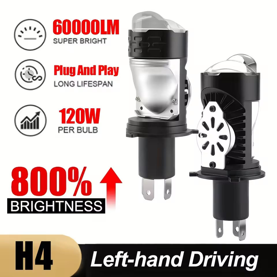 H4 Bi Mini LED Lente Do Projetor Lâmpada Carro EMC Farol Automático Turbo Lâmpadas Canbus Plug and Play Dupla Motociclet