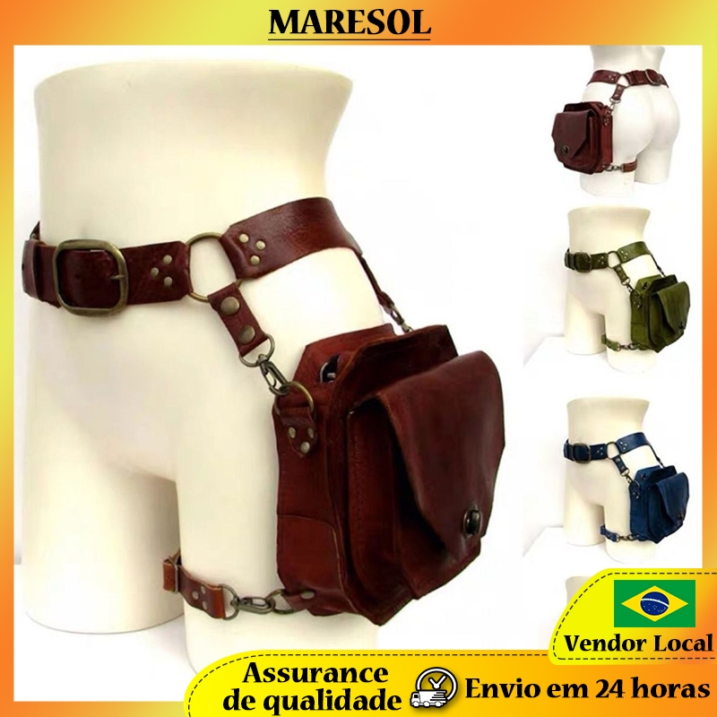 MARESOL Estilo Retrô PU Pequeno Quadrado Bolsa De Ombro Feminina Perna Cruzada Cintura Motocicleta Lateral