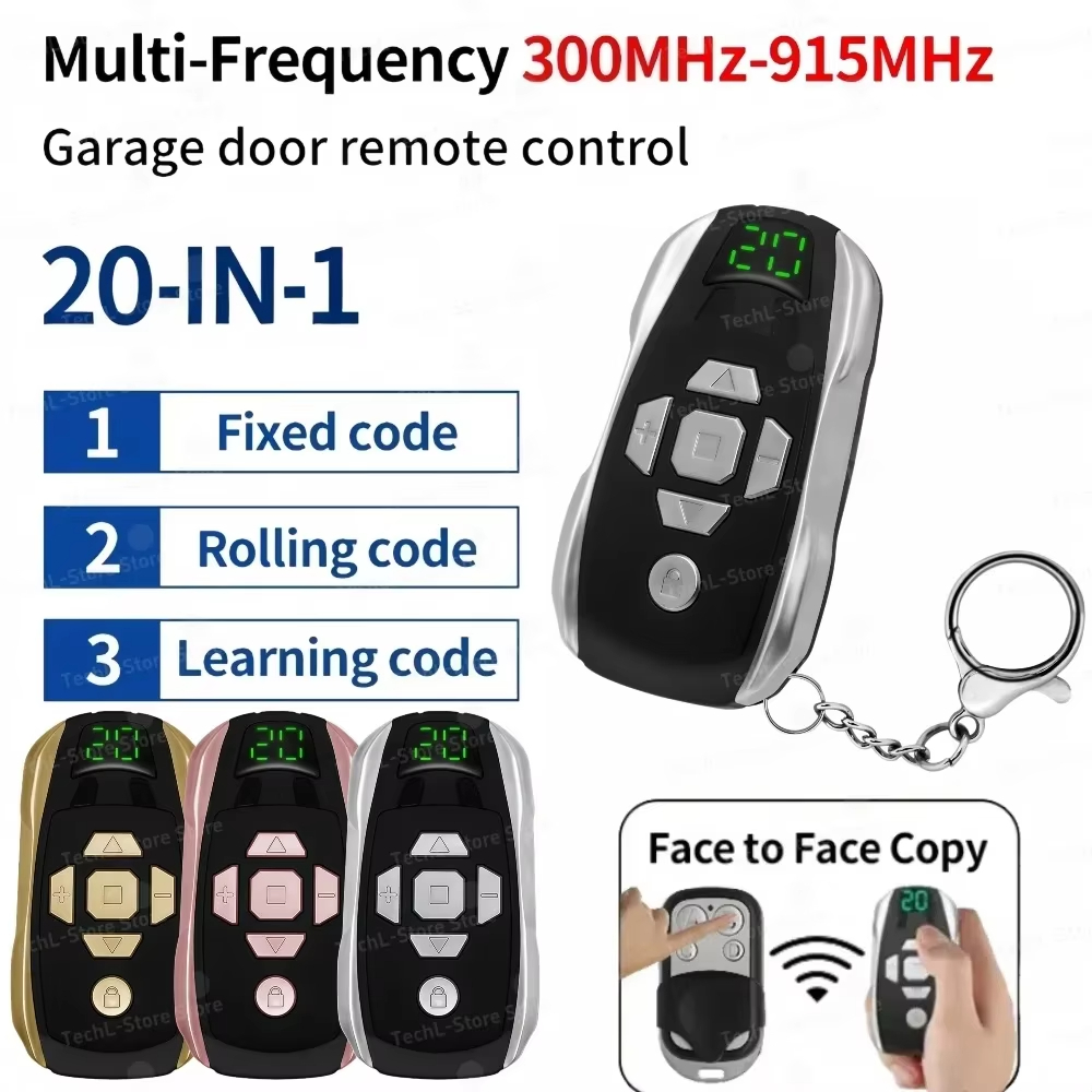 20 Em 1 300MHz-915MHz Multifrequência Porta De Garagem Controle Remoto RF 20CH Duplicador 868MHz 433MHz Transmissor De C
