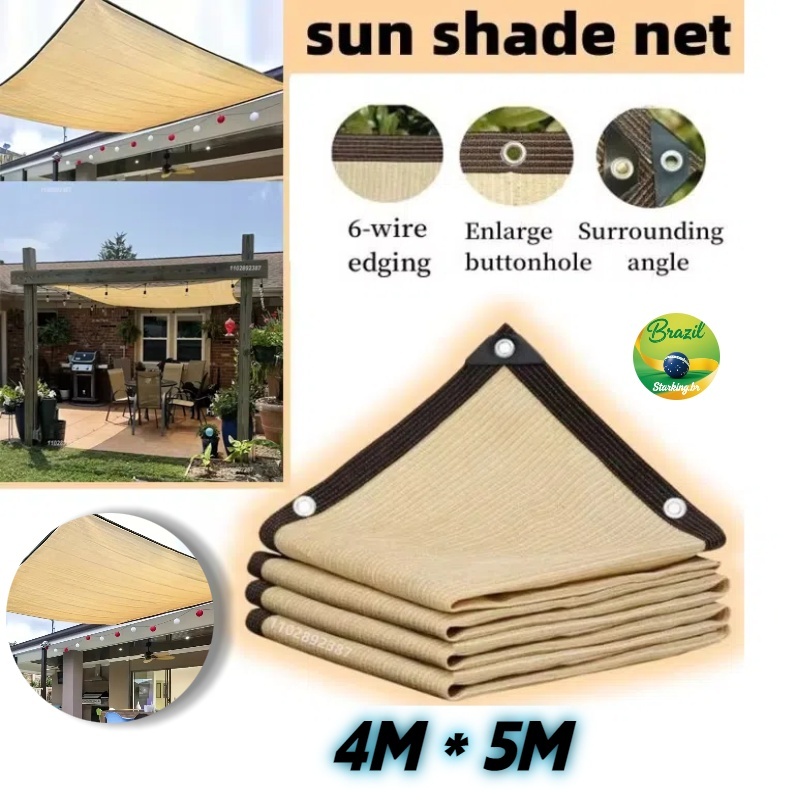 4x5m Tela Sombreamento Toldo Sombrite Garagem Proteção 90% Alta Qualidade em Oferta na Shopee