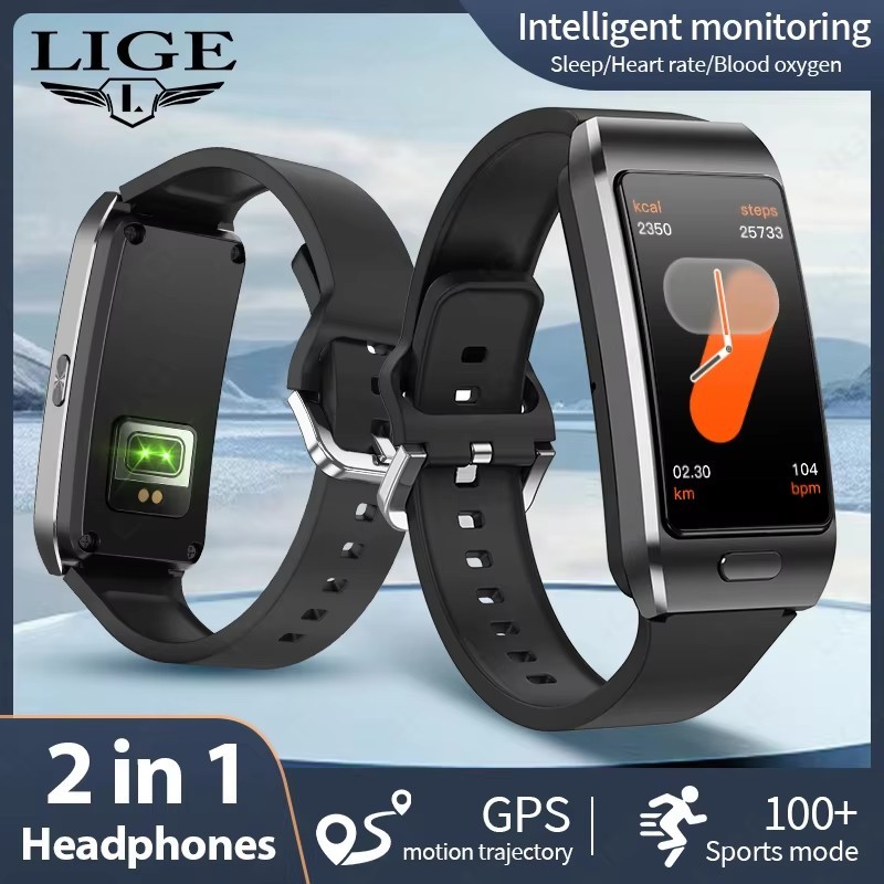 LIGE Smartwatch Relógio Inteligente 2 Em 1 Com Fones De Ouvido Para Homens E Mulheres , Chamada Bluetooth , Tela Sensíve em Oferta na Shopee