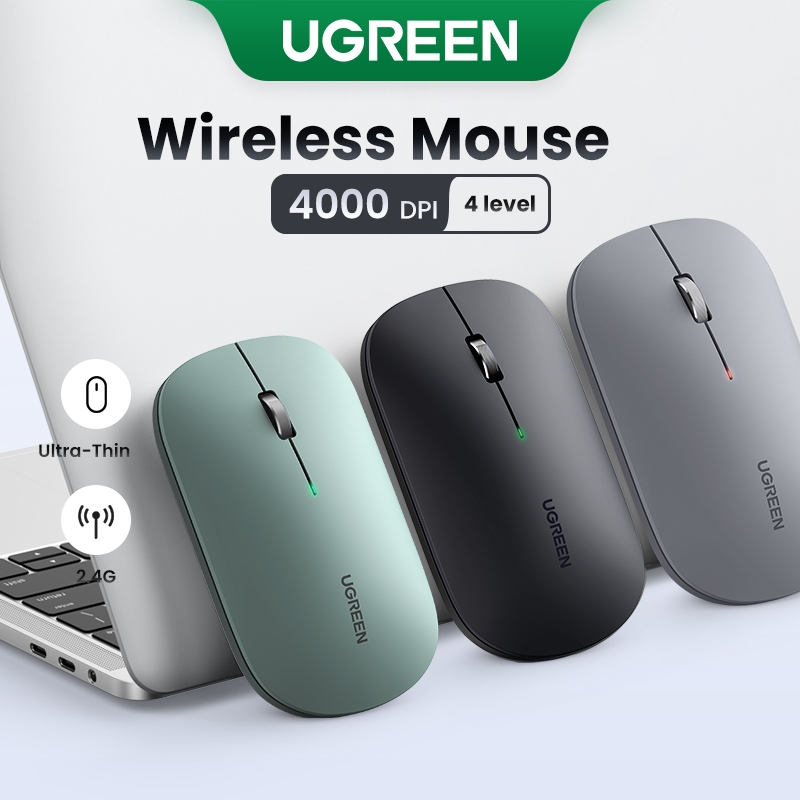 Rato Sem Fio UGREEN 2.4G 5.0 Bluetooth4000 DPI Mouse Para MacBook Pro M1 M2 iPad Tablet Computador Portátil PC em Oferta na Shopee
