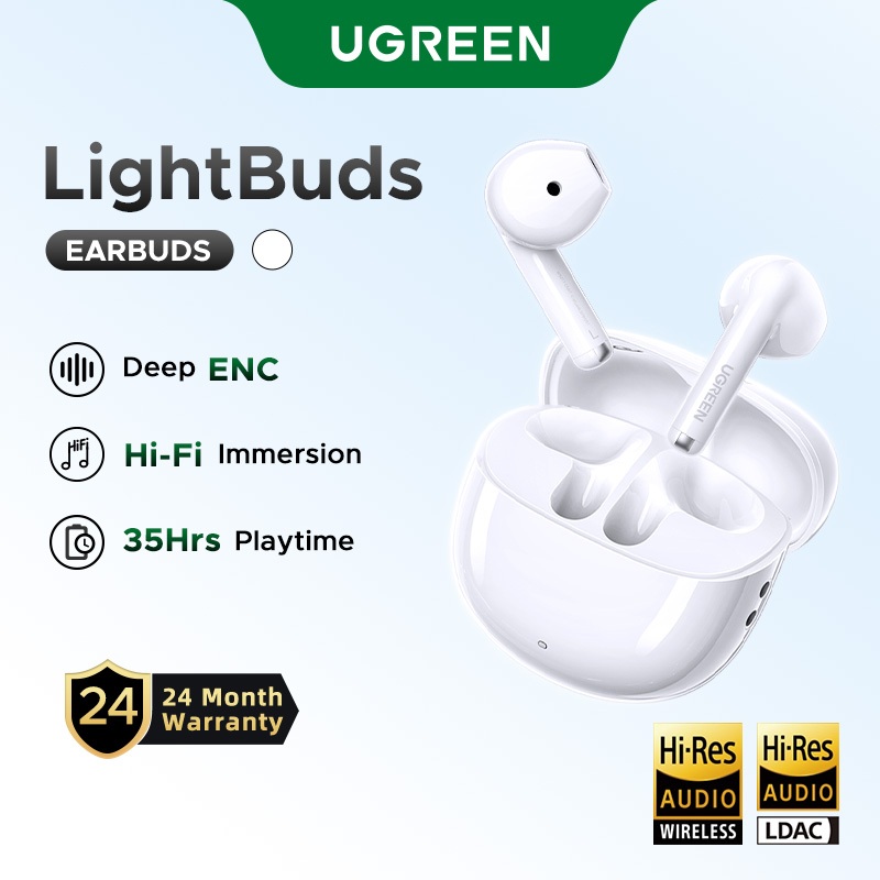 UGREEN LightBuds Bluetooth 6.0 35H Playtime Fones De Ouvido Intra-Auriculares Verdadeiros Sem Fio TWS IPX5 À Prova D'águ