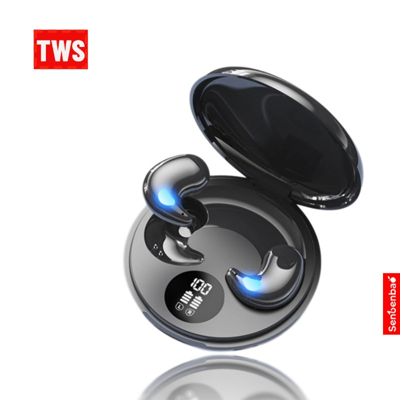 Senbenbao Mini X55Max Invisível Sono Fones de Ouvido Sem Fio Esporte Bluetooth Estéreo de Carregamento — R$ 20,99 em Shopee