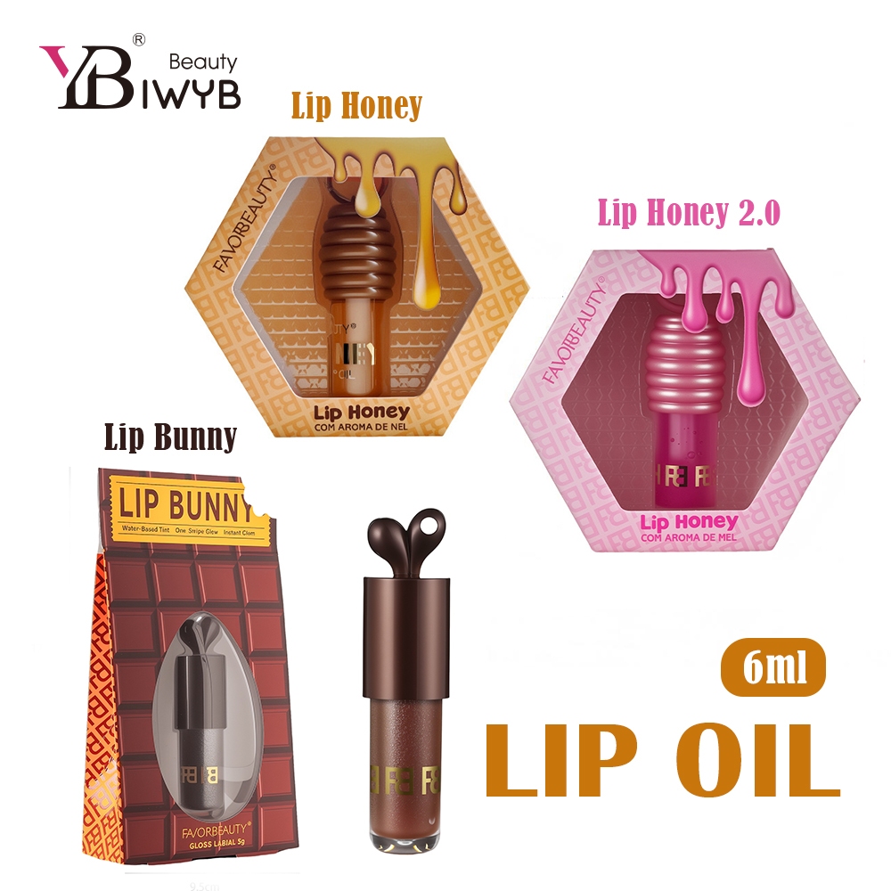 Lip Honey Gloss, 6ml, Aroma de Mel, Embalagem Hexagonal