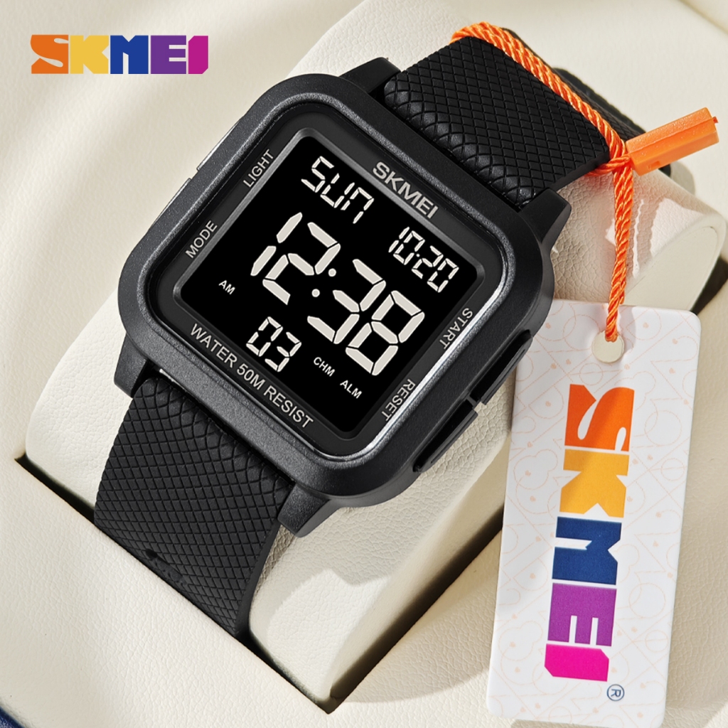 Relógio Digital SKMEI De Pulso Com Luz LED 5Bar À Prova D'água Data