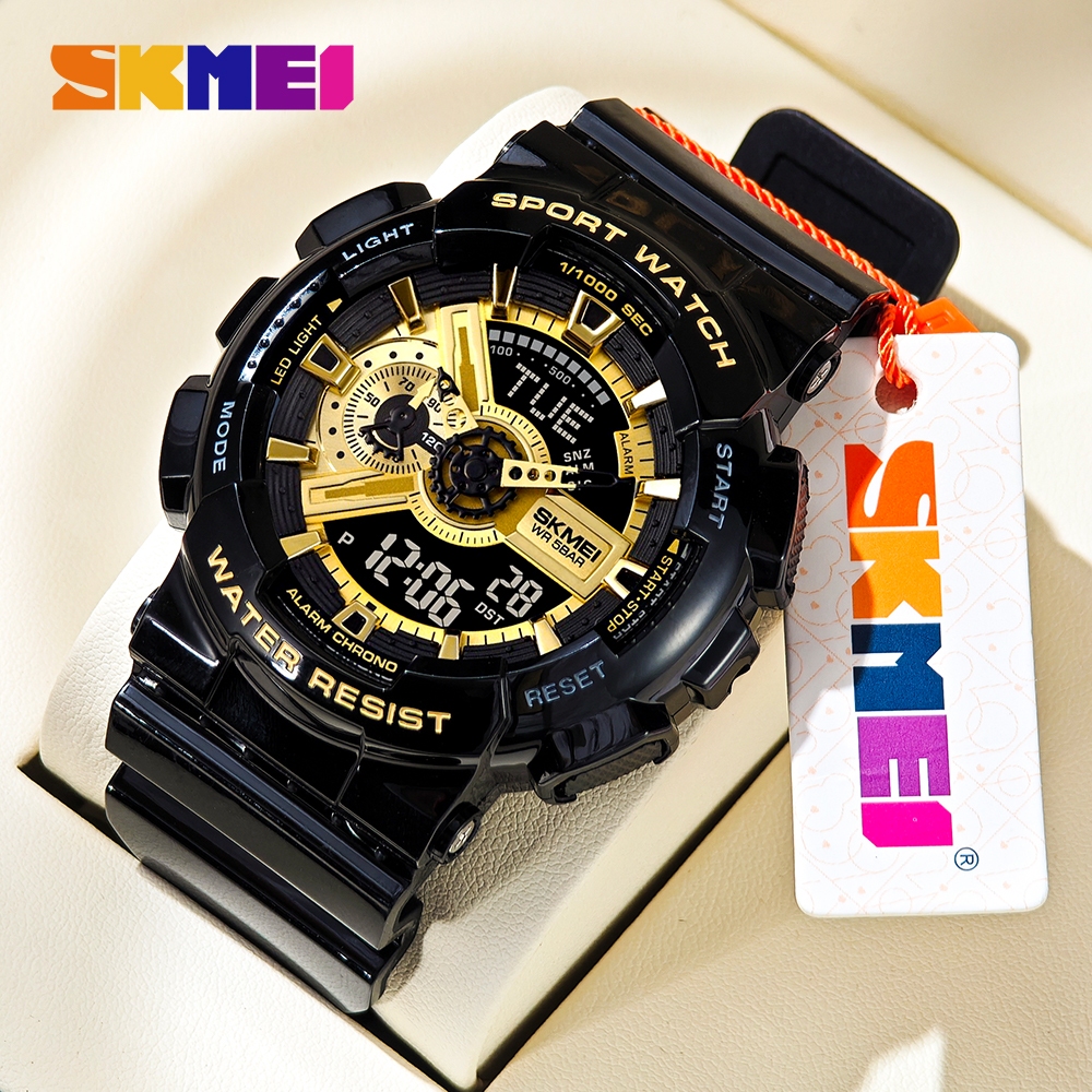 SKMEI Novo Relógio Esportivo De Moda 50 Metros Analógico Digital De Alarme De Discagem Grande De Casal Multifuncional em Oferta na Shopee