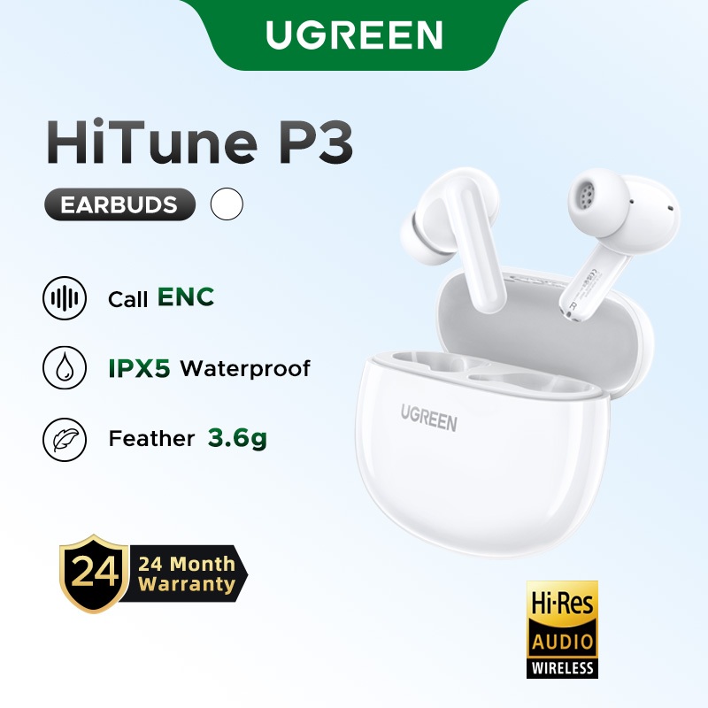 UGREEN H5 Bluetooth 5.3 Fone De Ouvido Sem Fio Semi-Em-Auricular 4-Mic Redução De Ruído Baixa Latência Alta Duração Da em Oferta na Shopee
