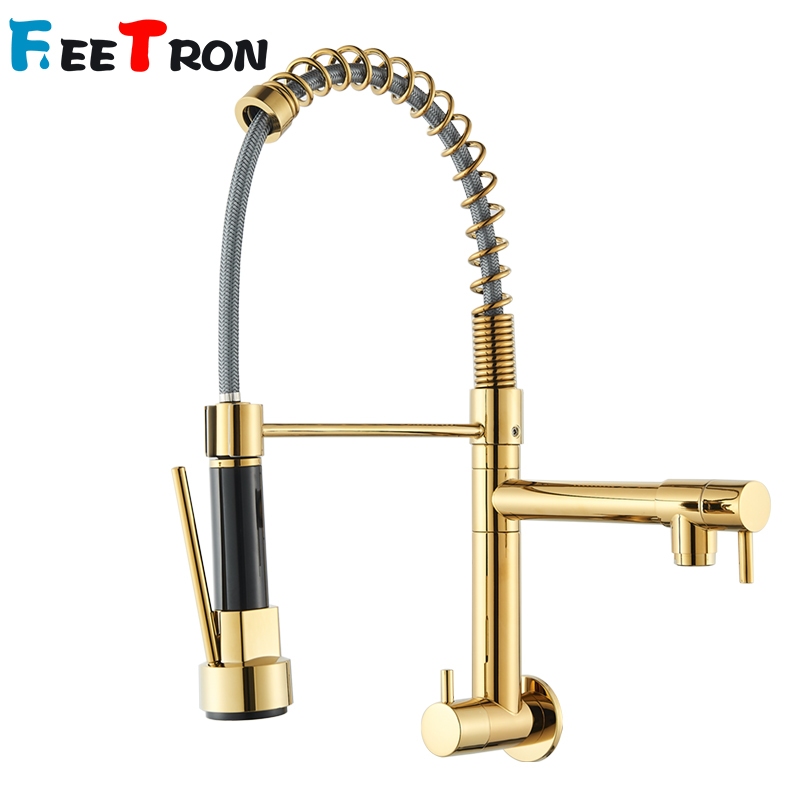 Torneira Cozinha Gourmet Monocomando De Parede Móvel Misturador Cozinha Água Fria Única Preto em Oferta na Shopee