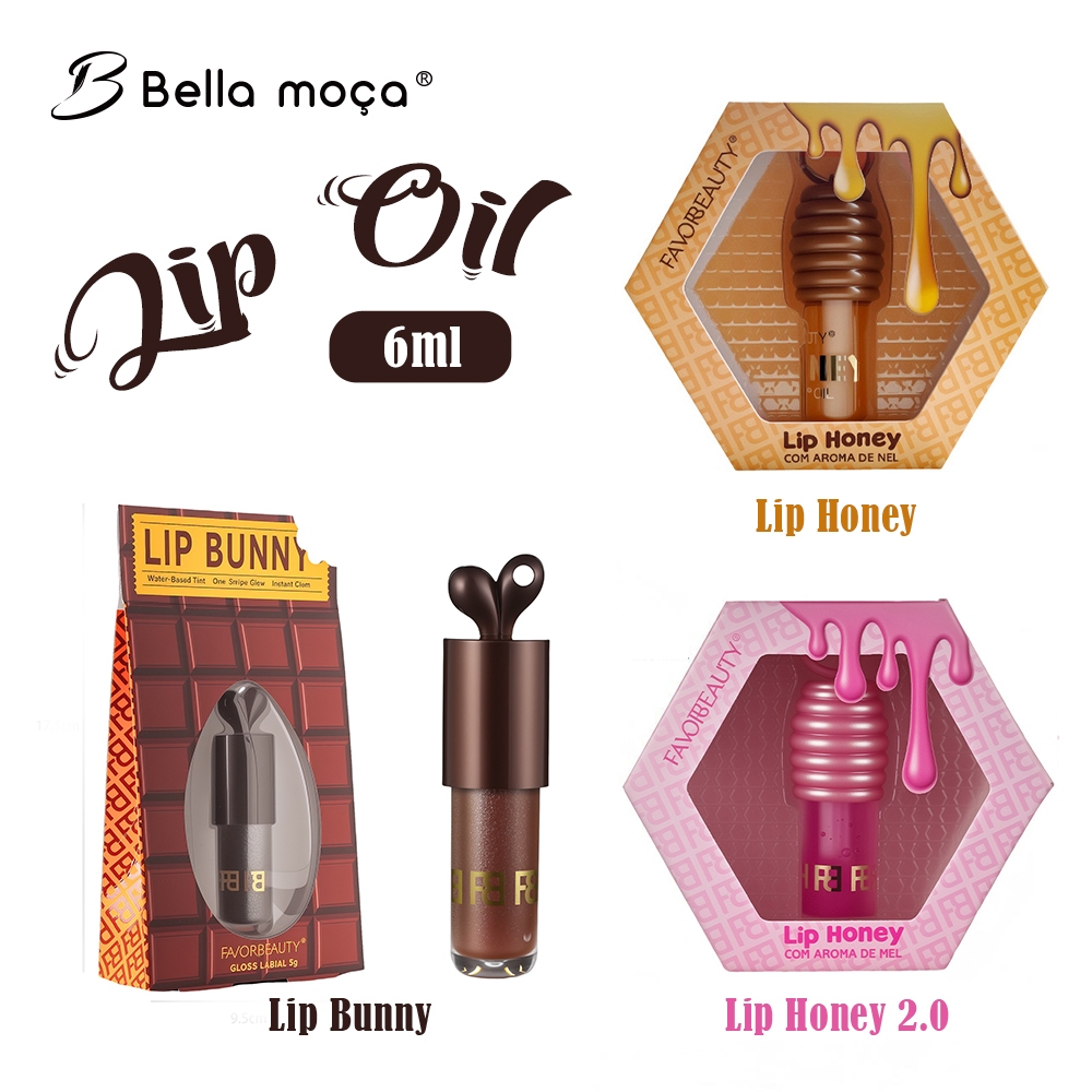 Mel Lip Gloss Hidratante Oil Suavizante Batom Máscara Labial Preto em Oferta na Shopee