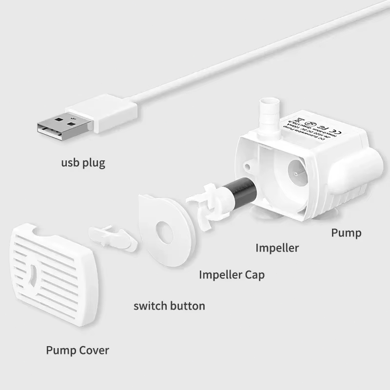 Mini Bomba Submersa USB 5V ACR-200D 120L/H Aquário NFe