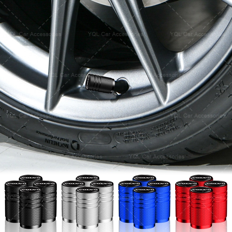 4 Pçs 3D Logotipo Do Carro Tampa Pneu Núcleo Da Válvula Capa Anti-Poeira Para Volvo XC60 XC80 XC90 V40 V60 S60L S80