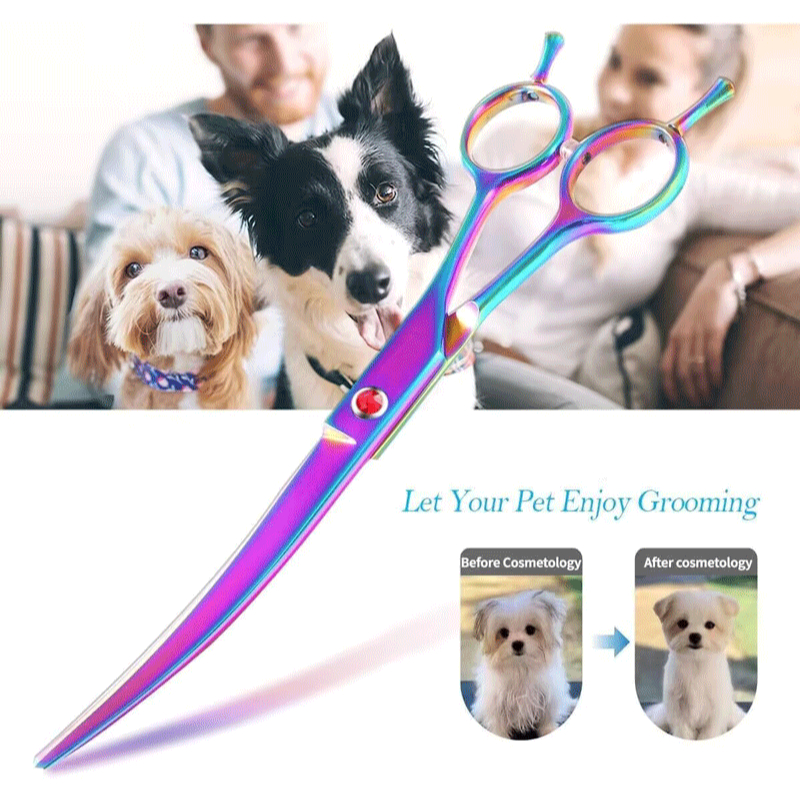 7 polegadas Tesoura tosa para pet, tesoura curva para cães, tesoura para animais em Oferta na Shopee