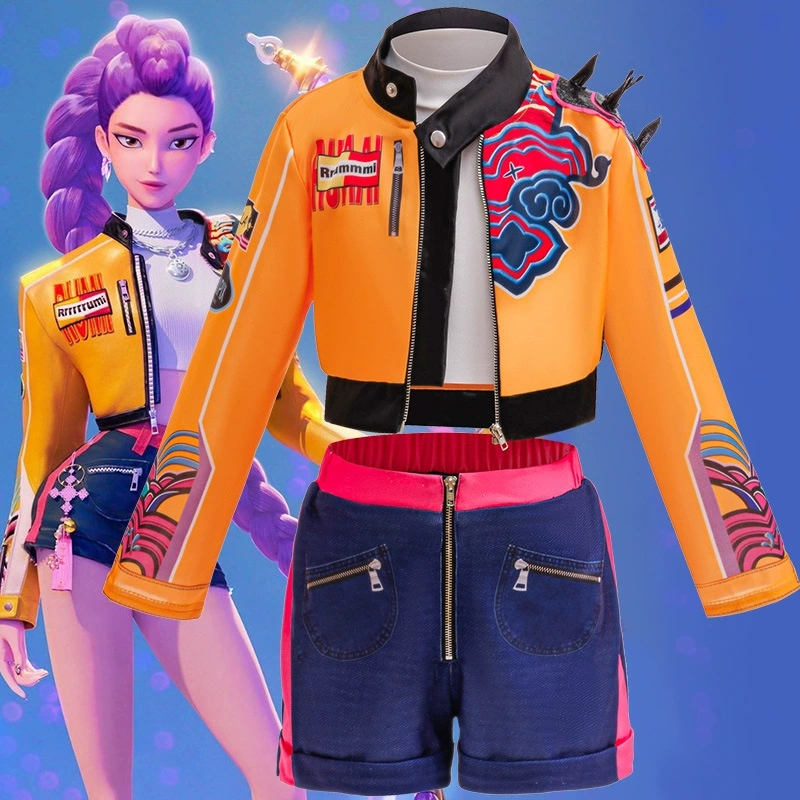 K-POP Cosplay Meninas Conjuntos De Roupas Sem Mangas Moda 3 Pcs Ternos Traje De Festa De Halloween 4-12 Anos Infantis