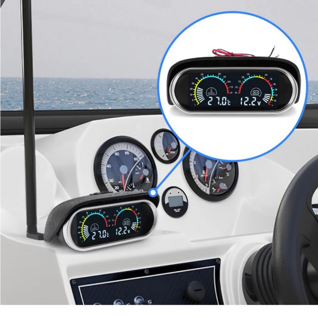 Voltímetro de temperatura da água tela de instrumento de carro Universal tela de alta definição tela LCD com t temperatu