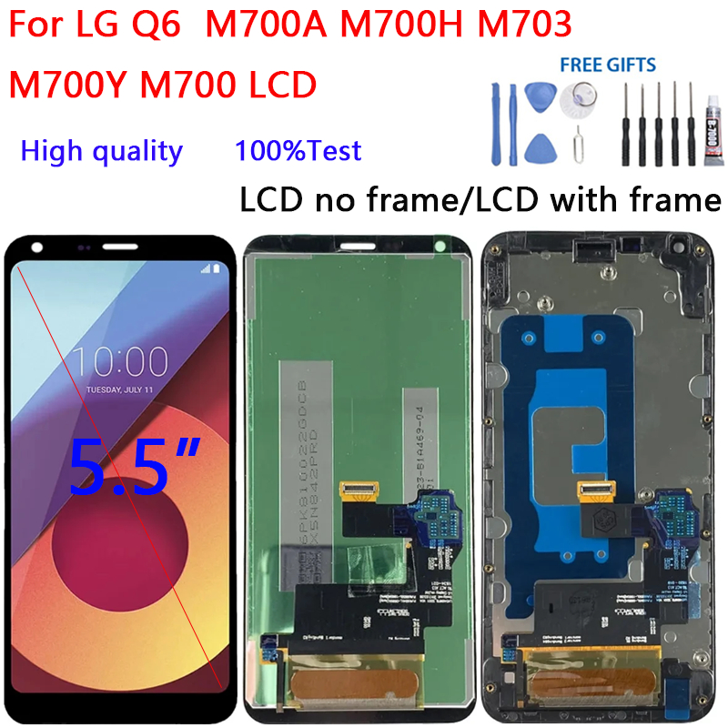 Para LG Q6 M700A M700H M703 M700Y M700 Display LCD Tela De Toque Digitador Assembléia Vidro Peças Reparo