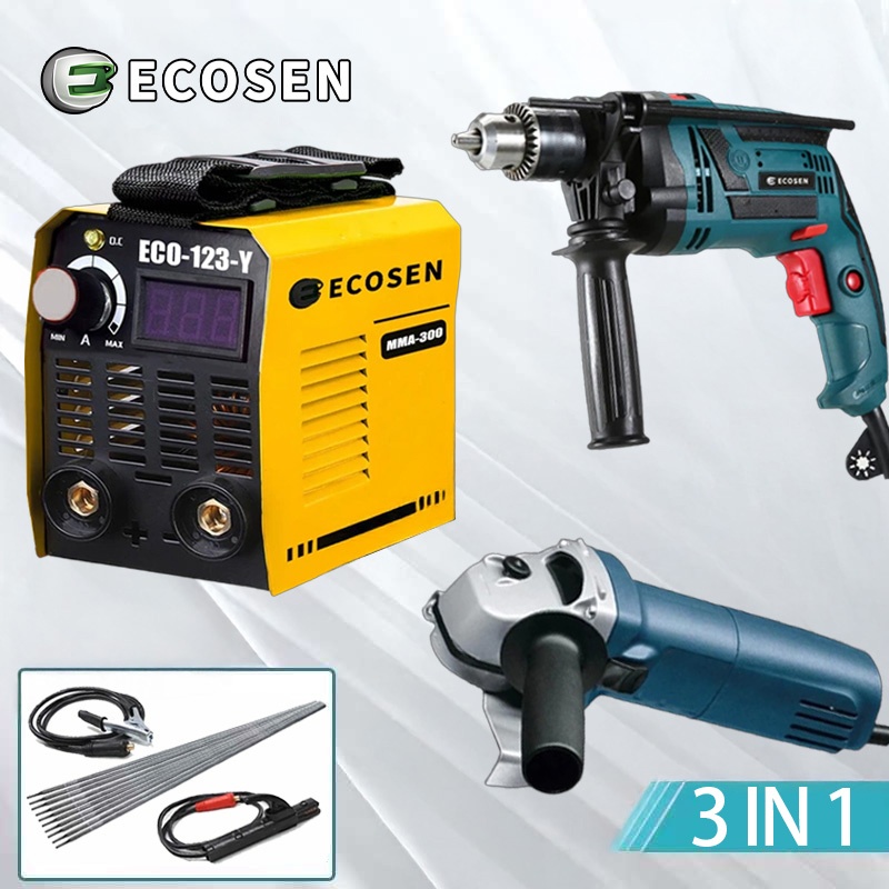 Kit 3 Em 1 Furadeira De Impacto/Máquina De Moagem/Oldador Inversor Portátil + De Ferramentas E Acessórios Gratuitos em Oferta na Shopee