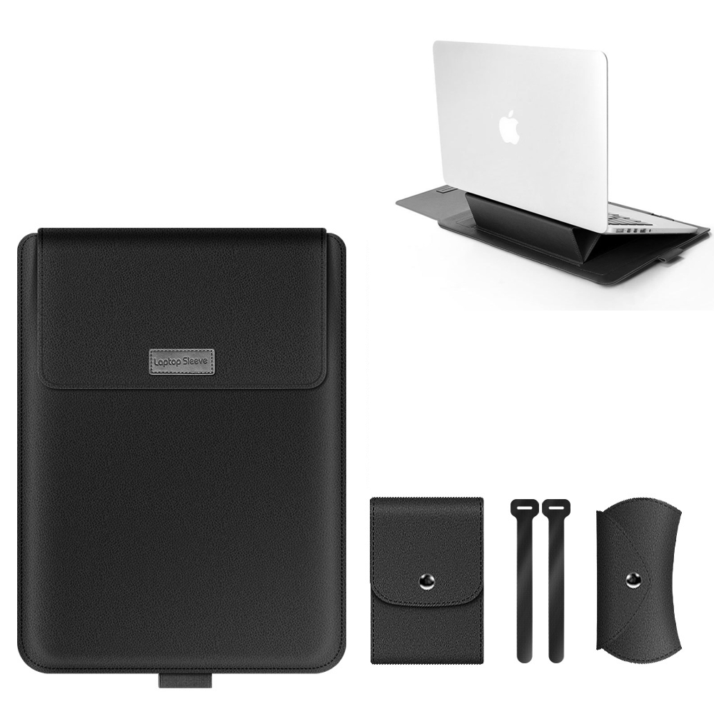 Capa Para Notebook Stand Macia De Couro PU Macbook Air Pro 13,3 14 Bolsa De 15,4
