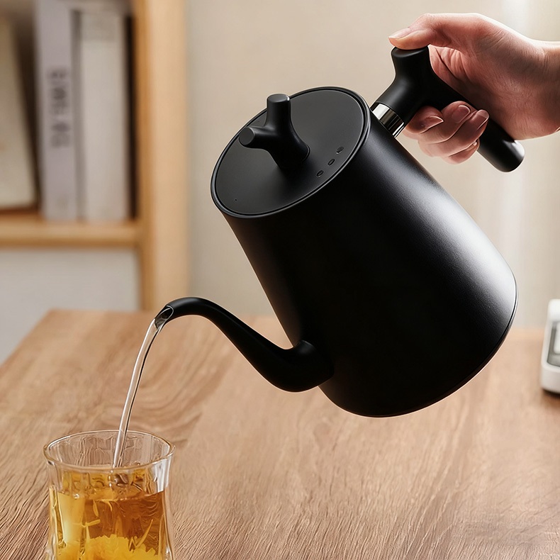 Chaleira Bico Fino Inox Escovado Café e Chá 1,5 Litros Bonita e Elegante Bico de Ganso