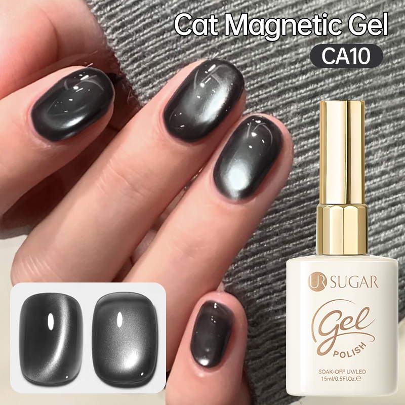 UR SUGAR Cat Eyes Nail Gel Magnético Polonês UV LED Verniz Cristal Preto Gato 15ml