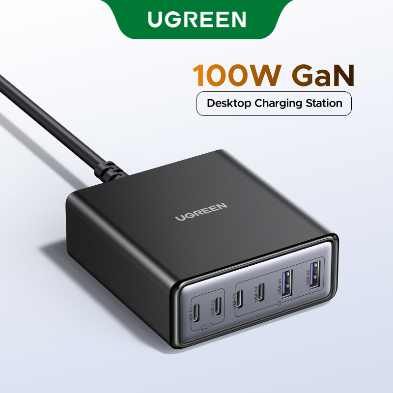 UGREEN 100W GaN 6 Em 1 Estação De Carregamento De Mesa Rápido Para Telefone/Laptop/45W Samsung/Tablets/Air Pods/iWatch/S
