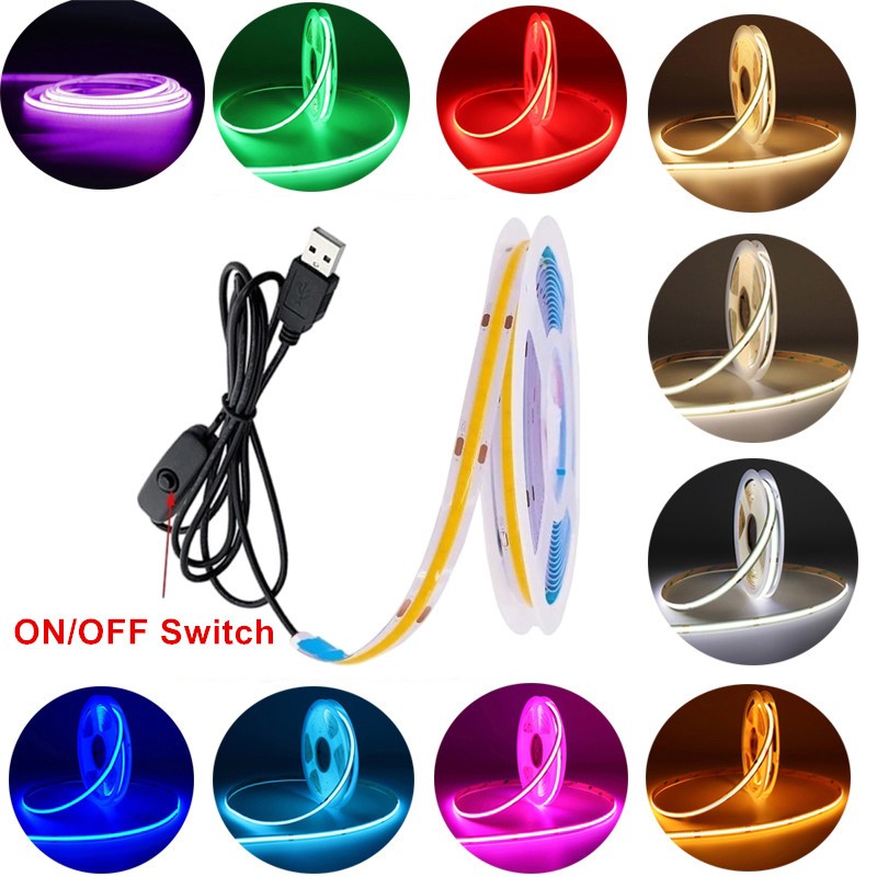 5V cob led strip light Usado Amplamente Em Armário De Cozinha Festa De Natal TV Backlight Sala De Jogos Decoração Do Qua