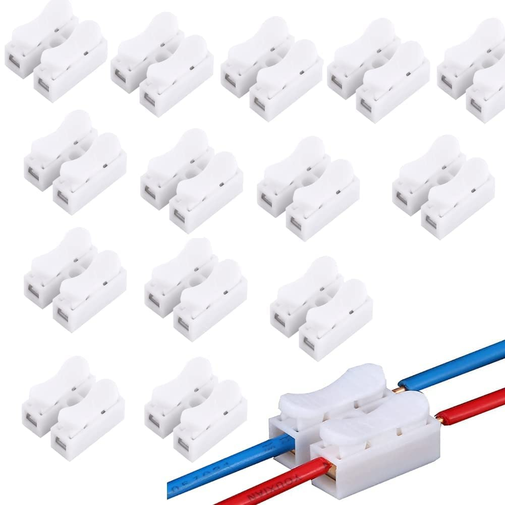 KIT 200/150/100/50 Peças Conector de PressÃo 2 via para fios duplo Emenda Sem Solda Sem Parafusos