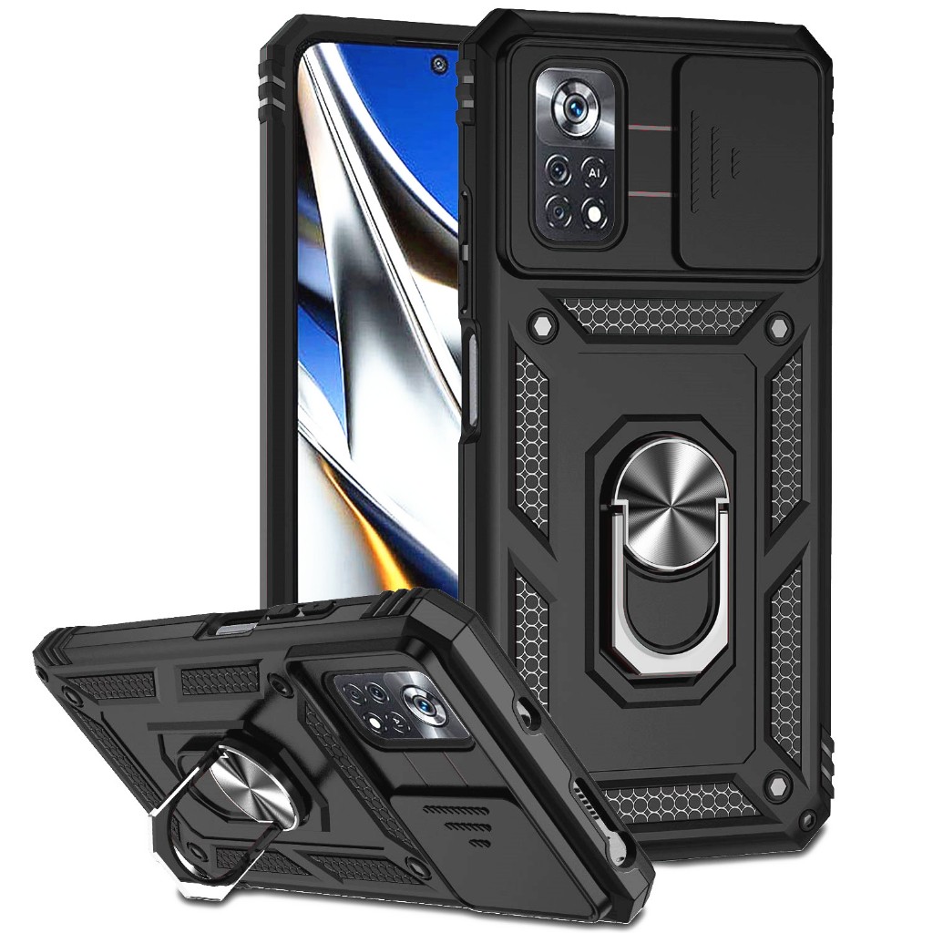Para Xiaomi Poco X4 Pro 5G Armadura À Prova De Choque Capa Dura Com Proteger A Função Da Câmera E Suporte Magnético De A