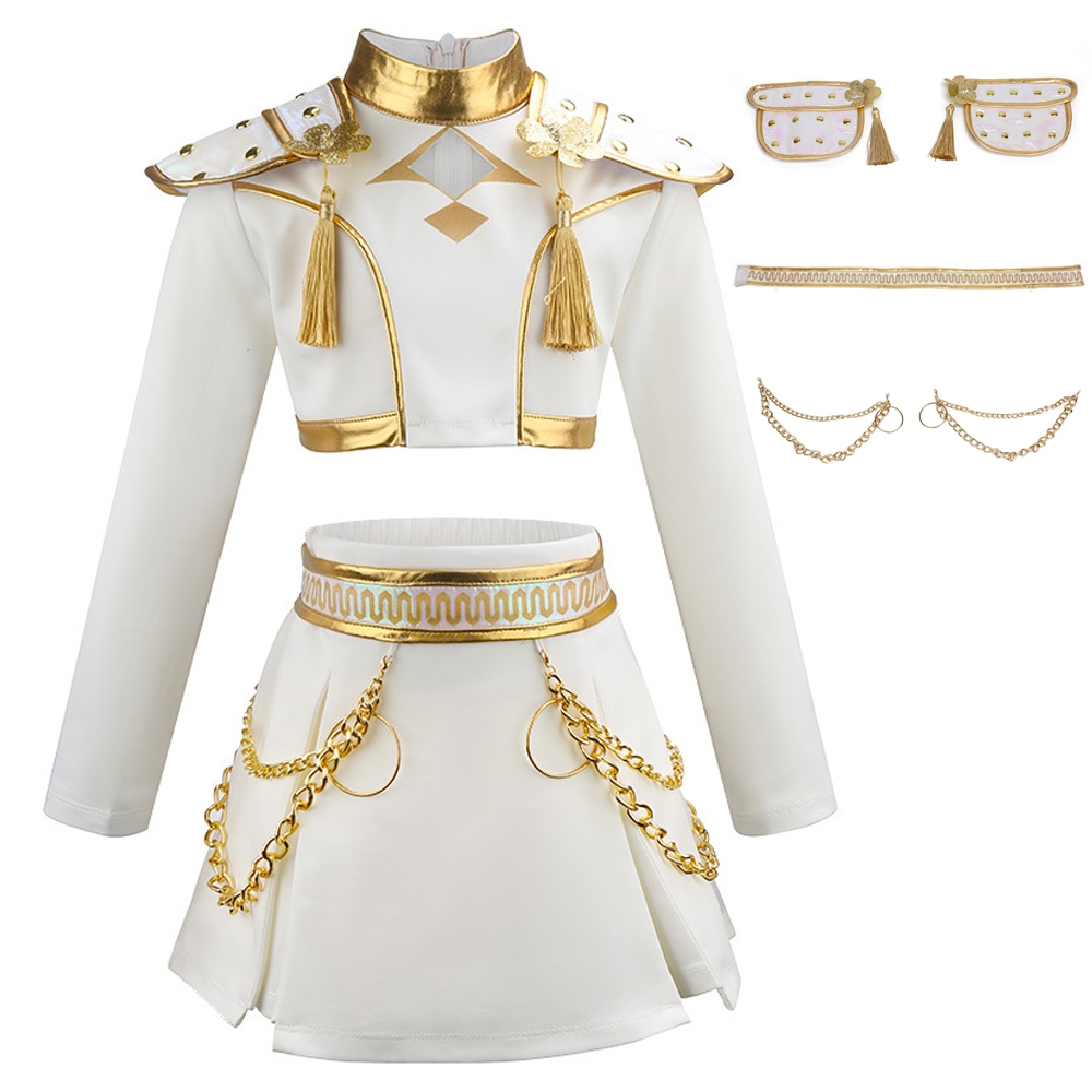 Zoey Demon Hunter Cosplay Traje Halloween Pop Cantor Carnaval Rumi Vestir-Se Crianças Festa Menina Roupa em Oferta na Shopee