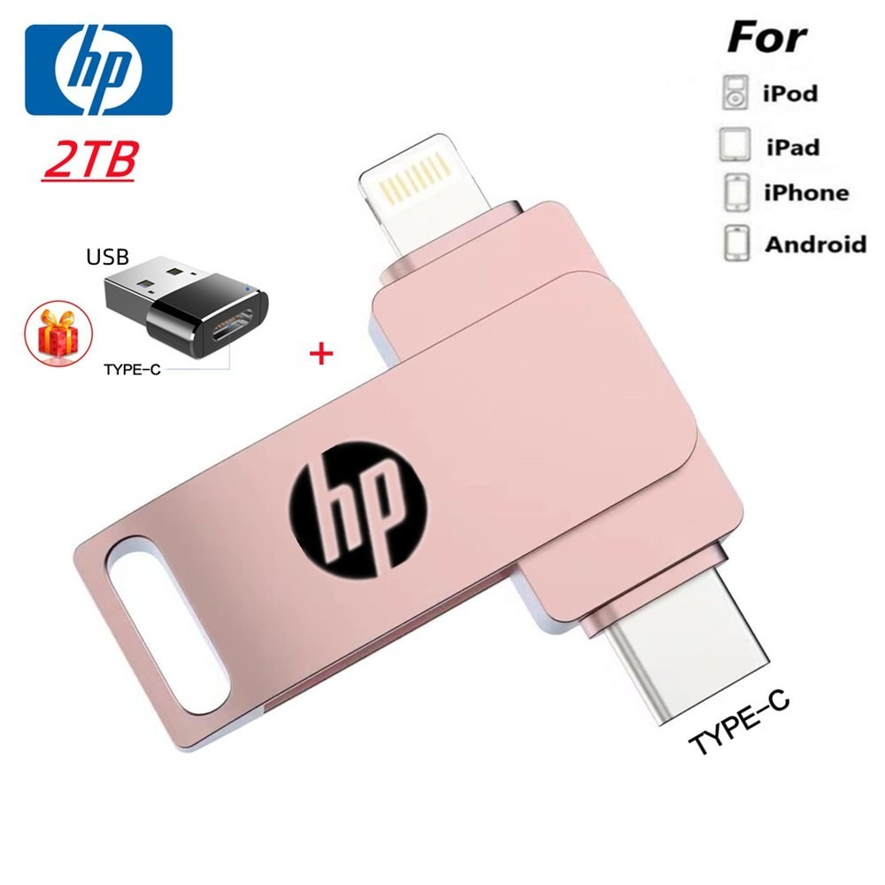 2TB Para iP/ho/ne 3 Em 1 usb OTG Tipo-C Disco flash 1TB 512GB 256GB 128GB Pendrive Dispositivo De Armazenamento Externo 