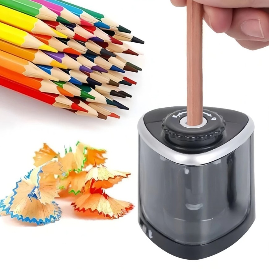 Apontador De Lápis Elétrico Automático-Design De Mesa Para De 6-8 Mm-Perfeito Estudantes E Uso Em Escritório em Oferta na Shopee