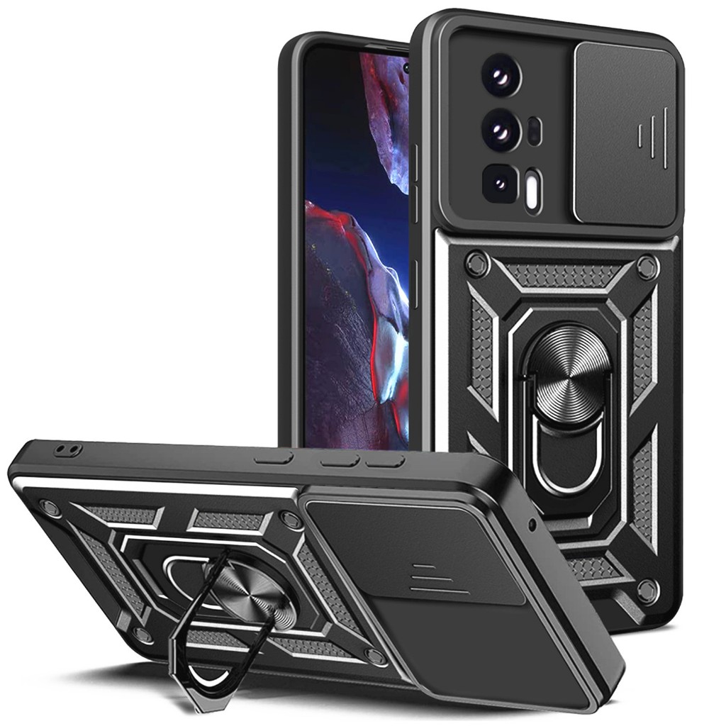 Para Xiaomi Poco F5 Pro 5G Armadura À Prova De Choque Capa Dura Com Proteger A Função Da Câmera E Suporte Magnético Do A