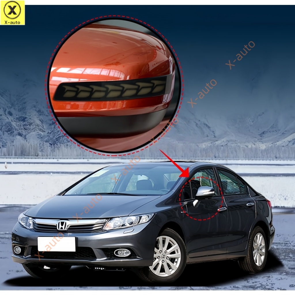 Espelho Retrovisor Lateral LED Luzes De Sinalização Sequencials Compatíveis Com Honda Civic , City , Crider , Jade-, — imagem 2 de 2