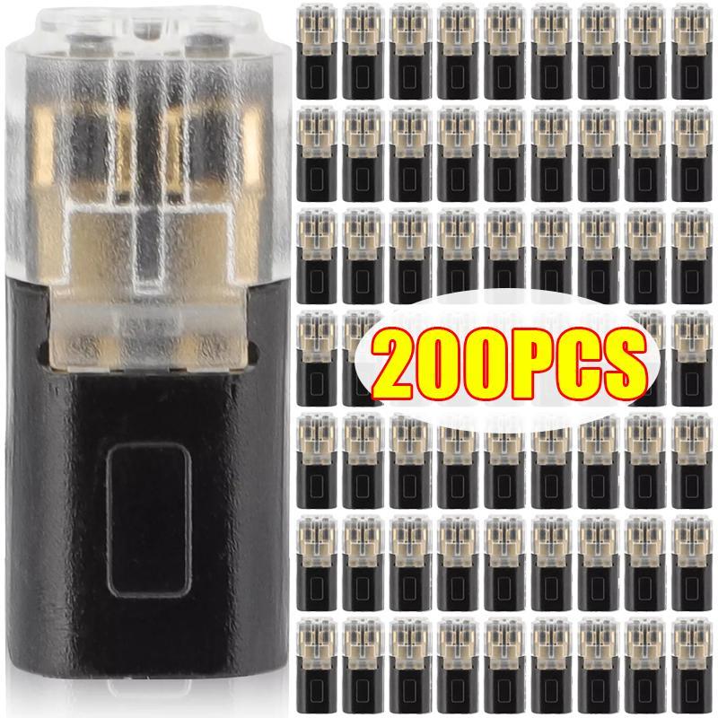 Conector De Fio Duplo Plug-In De 2 Pinos Nylon Isolado Cobre Bloco Terminal De Conexão Rápida Braçadeira De Cabo À Prova