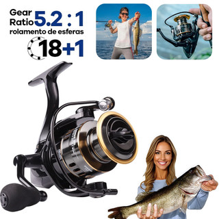 Molinete De Pesca De Metal EVA Max Arraste 10kg HD1000-7000 Cana Em Água Salgada