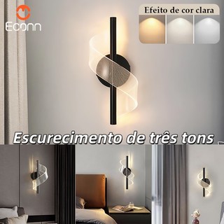Lâmpada de parede LED Leve luxo Inovação Três cores mudando de luz Adequado para escadas de candeeiro de cabeceira