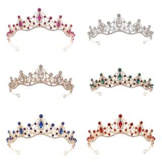 Meninas Coroa De Cristal Princesa Tiara Para Noiva Festa De Casamento Aniversário Acessórios O Cabelo em Oferta na Shopee