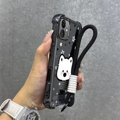Capa Para Samsung A06 A07 Galvanoplastia Avançada anti Queda Caso De Telefone Estético Bonito Cão Tudo Incluído Macio Co