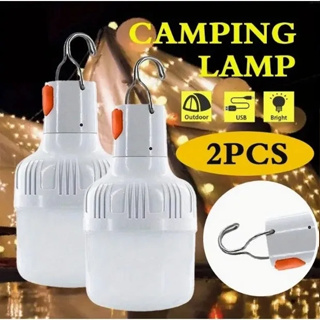 Kit 2/4 Lampião LED USB Recarregável: Ideal para Camping, Pesca e Emergências, Portátil, Impermeável e Bateria de Longa em Oferta na Shopee