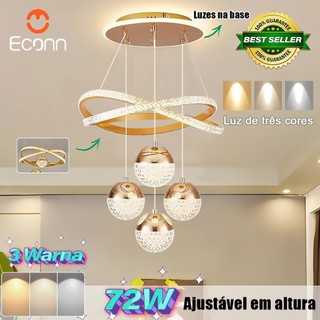 Lâmpada de teto LED Design moderno Três tons de iluminação lustres Adequado para quarto sala de estar apartamento bar