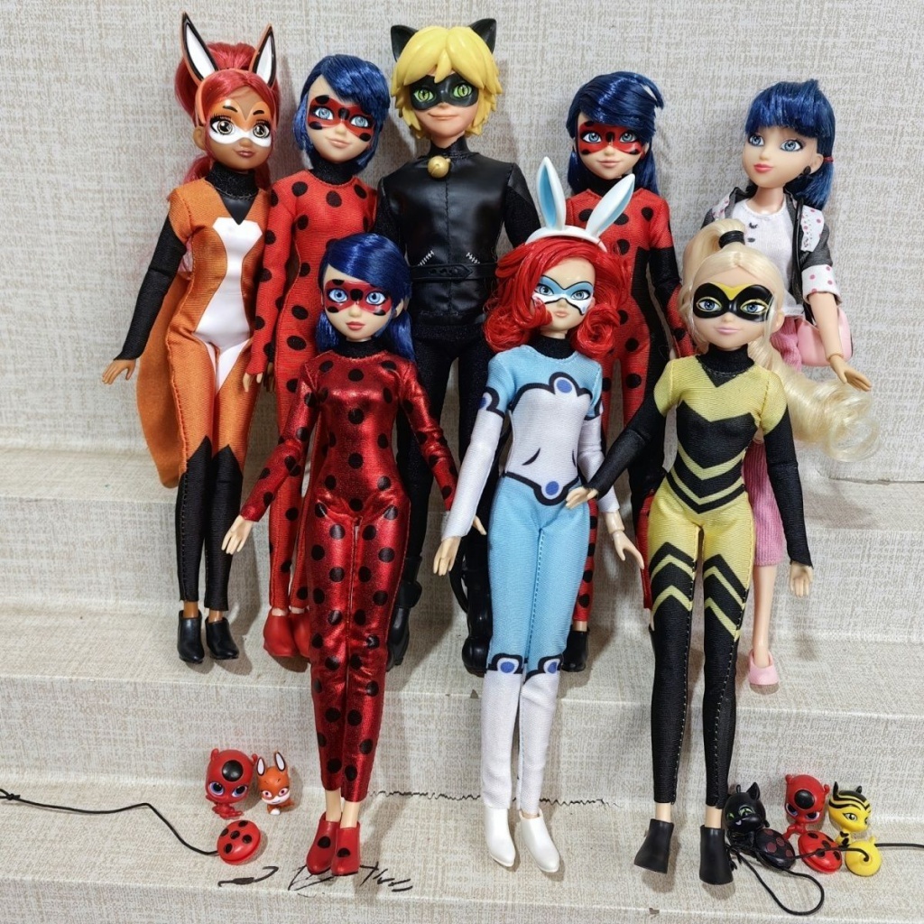 Boneca Milagrosa Joaninha De 11 Polegadas Marinette Adrien Cat Noir Rena Rouge Queenby Chloe