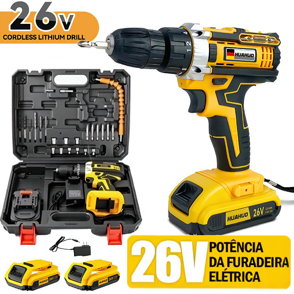 Furadeira Parafusadeira Furadeira e Parafusadeira a Bateria Parafusadeira 26/21/12 v 2 bateria