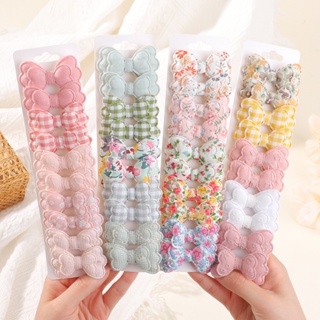 10 Pçs Conjunto De Grampo De Cabelo Colorido Para Meninas Dupla Camada Bowknot Franja Algodão Seguro Crianças Acessórios em Oferta na Shopee