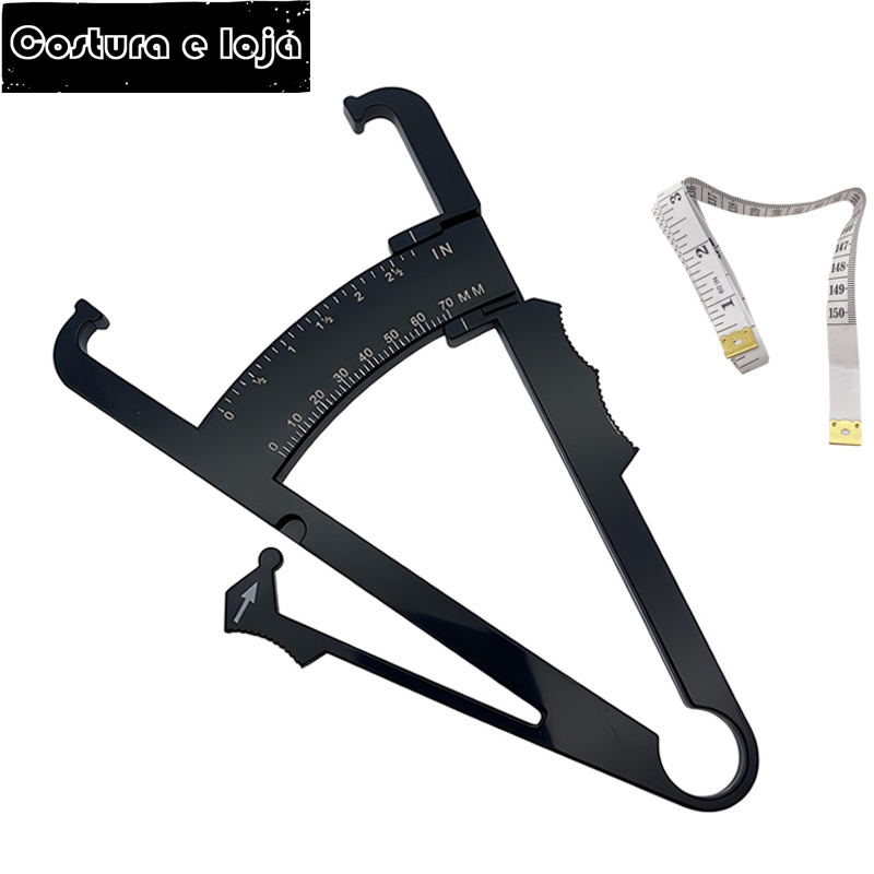 Kit Adipometro Medidor Gordura Corporal Fita Metrica Trena