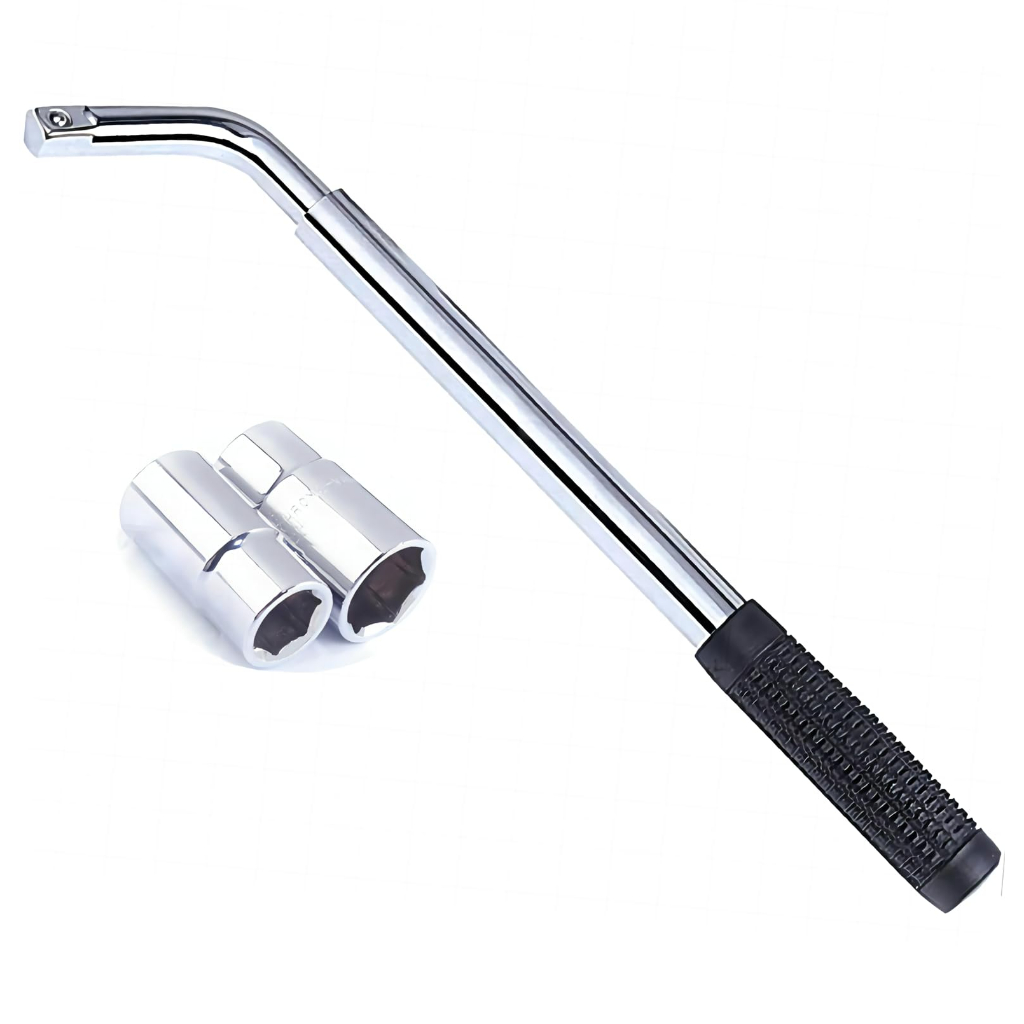 Chave de roda ajustável 4 em 1 (chave inglesa) com dois adaptadores intercambiáveis em Oferta na Shopee