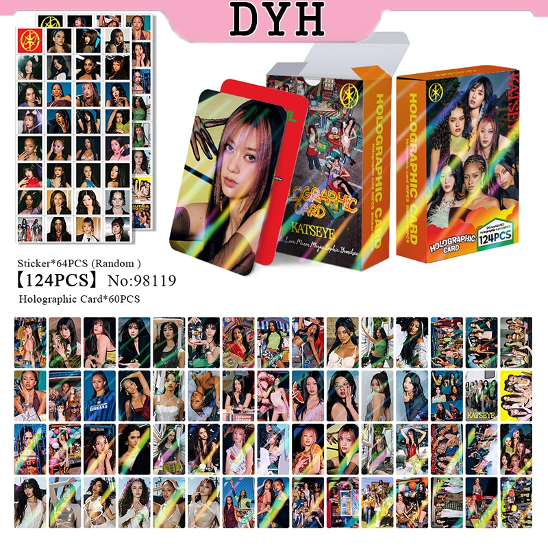 124 Pçs/Caixa KATSEYE Photocards Manon Cartão LOMO Holográfico Sophia Daniela Lara Megan Yoonchae Adesivo De